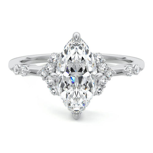 Alessandra - Marquise Platinum Lab Grown Diamond Engagement Ring | Nura Lab