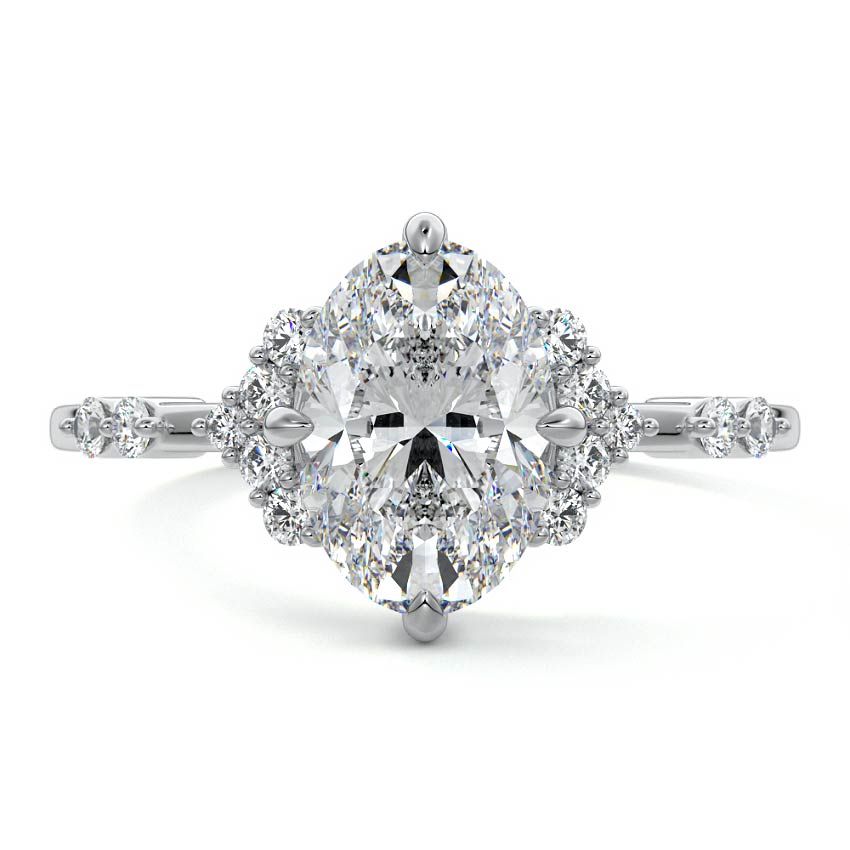 Alessandra - Oval Platinum Lab Grown Diamond Engagement Ring | Nura Lab
