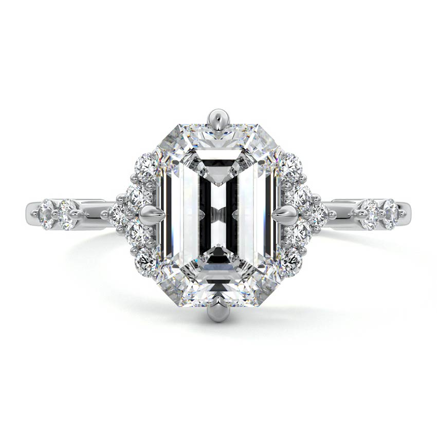 Alessandra - Emerald Cut Platinum Lab Grown Diamond Engagement Ring | Nura Lab