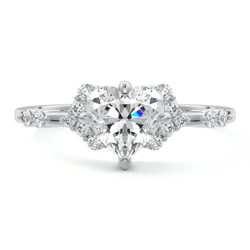 Alessandra - Heart Platinum Lab Grown Diamond Engagement Ring | Nura Lab