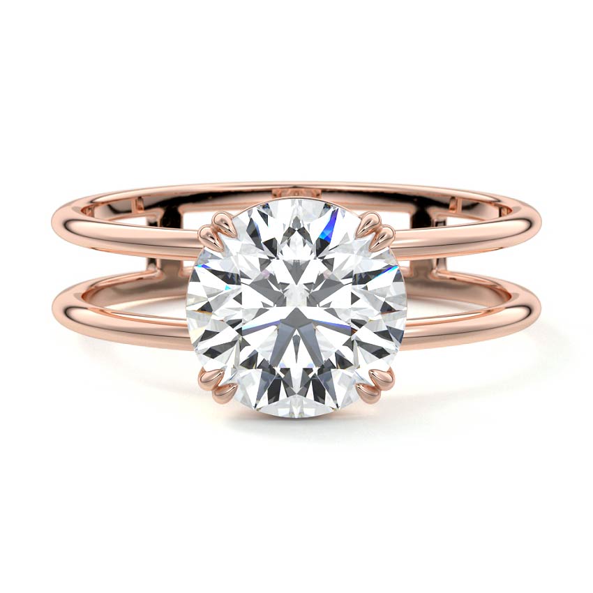 Bruna - Round Rose Gold Lab Grown Diamond Engagement Ring | Nura Lab