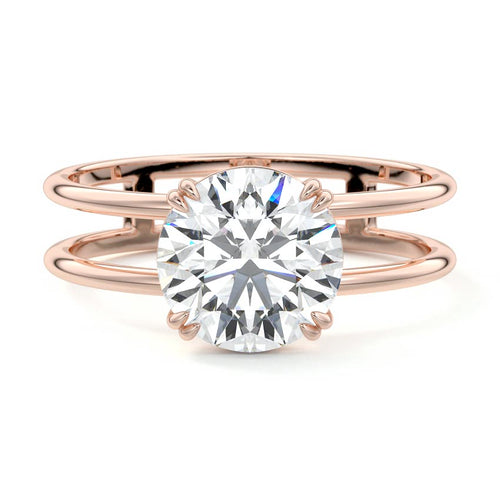 Bruna - Round Rose Gold Lab Grown Diamond Engagement Ring | Nura Lab