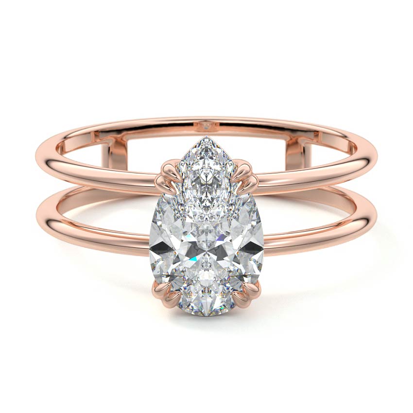 Bruna - Pear Rose Gold Lab Grown Diamond Engagement Ring | Nura Lab