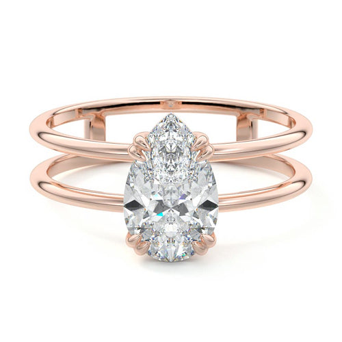 Bruna - Pear Rose Gold Lab Grown Diamond Engagement Ring | Nura Lab