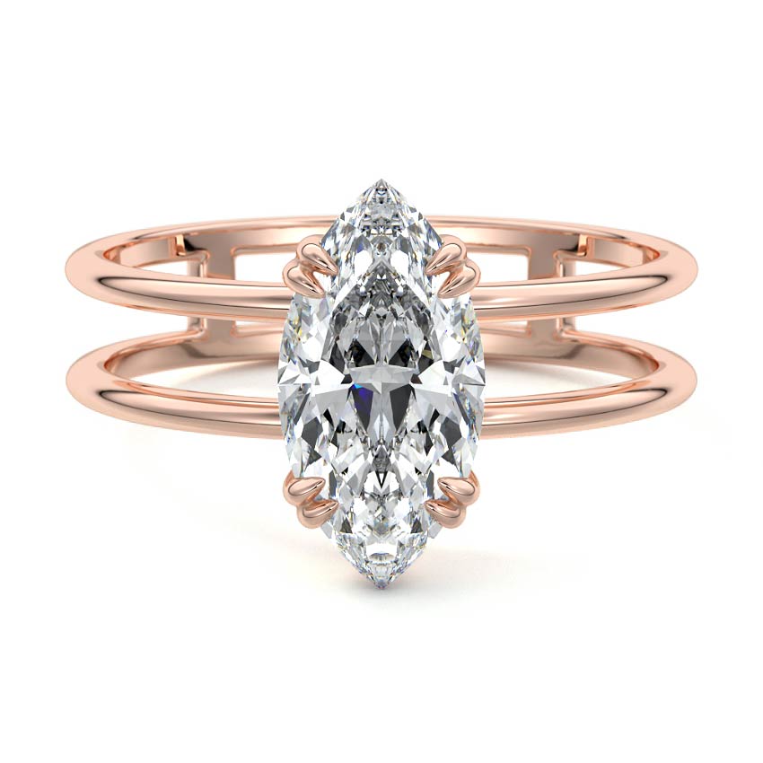 Bruna - Marquise Rose Gold Lab Grown Diamond Engagement Ring | Nura Lab