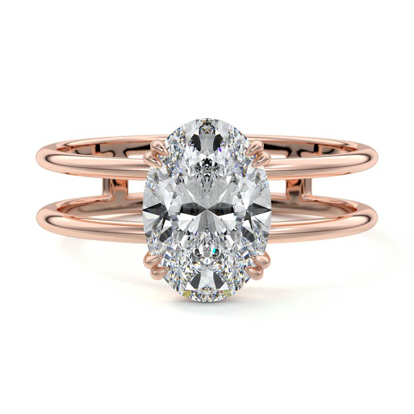 Bruna - Oval Rose Gold Lab Grown Diamond Engagement Ring | Nura Lab