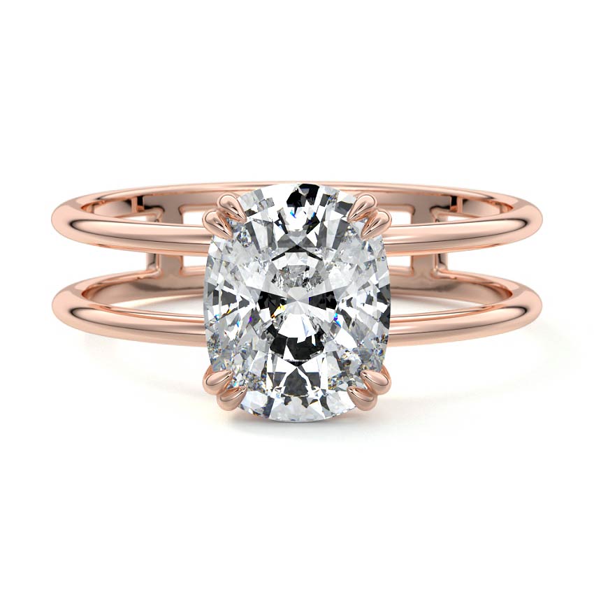 Bruna - Cushion Rose Gold Lab Grown Diamond Engagement Ring | Nura Lab