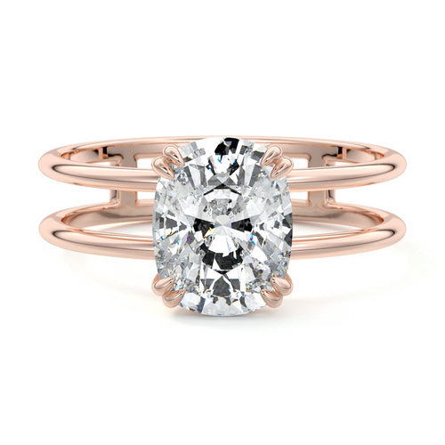 Bruna - Cushion Rose Gold Lab Grown Diamond Engagement Ring | Nura Lab