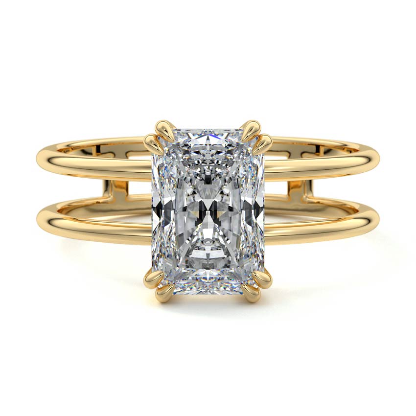 Bruna - Radiant Yellow Gold Lab Grown Diamond Engagement Ring | Nura Lab