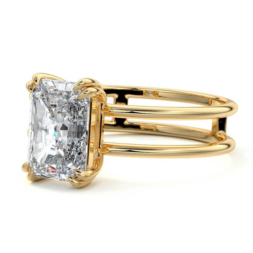 Bruna - Radiant Yellow Gold Lab Grown Diamond Engagement Ring | Nura Lab