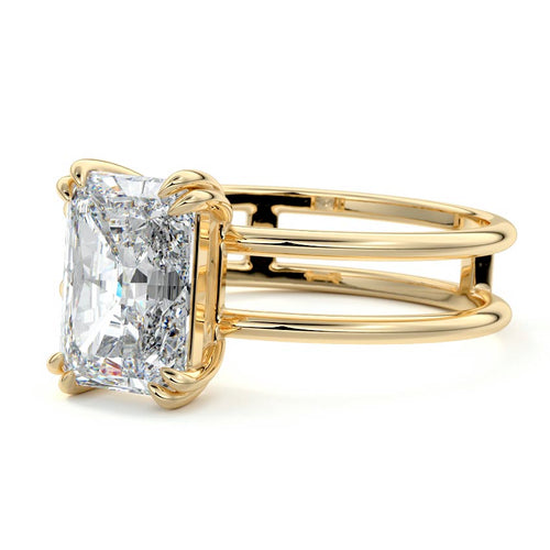 Bruna - Radiant Yellow Gold Lab Grown Diamond Engagement Ring | Nura Lab