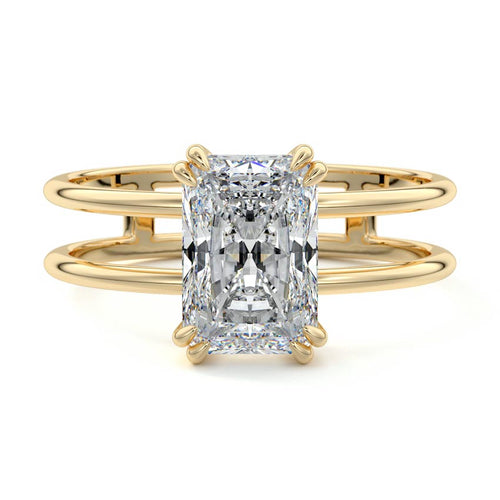 Bruna - Radiant Yellow Gold Lab Grown Diamond Engagement Ring | Nura Lab
