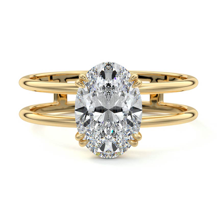 Bruna - Oval Yellow Gold Lab Grown Diamond Engagement Ring | Nura Lab