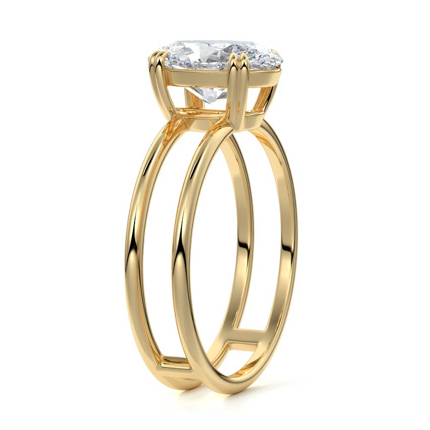 Bruna - Oval Yellow Gold Engagement Ring Side View | Nura Lab