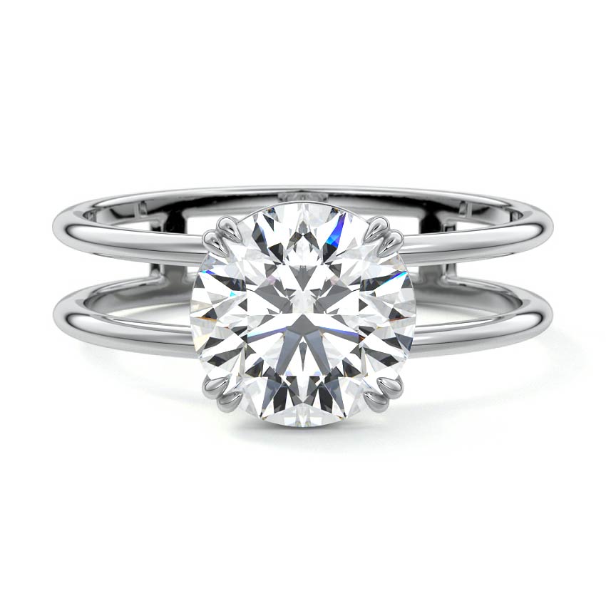 Bruna - Round White Gold Lab Grown Diamond Engagement Ring | Nura Lab
