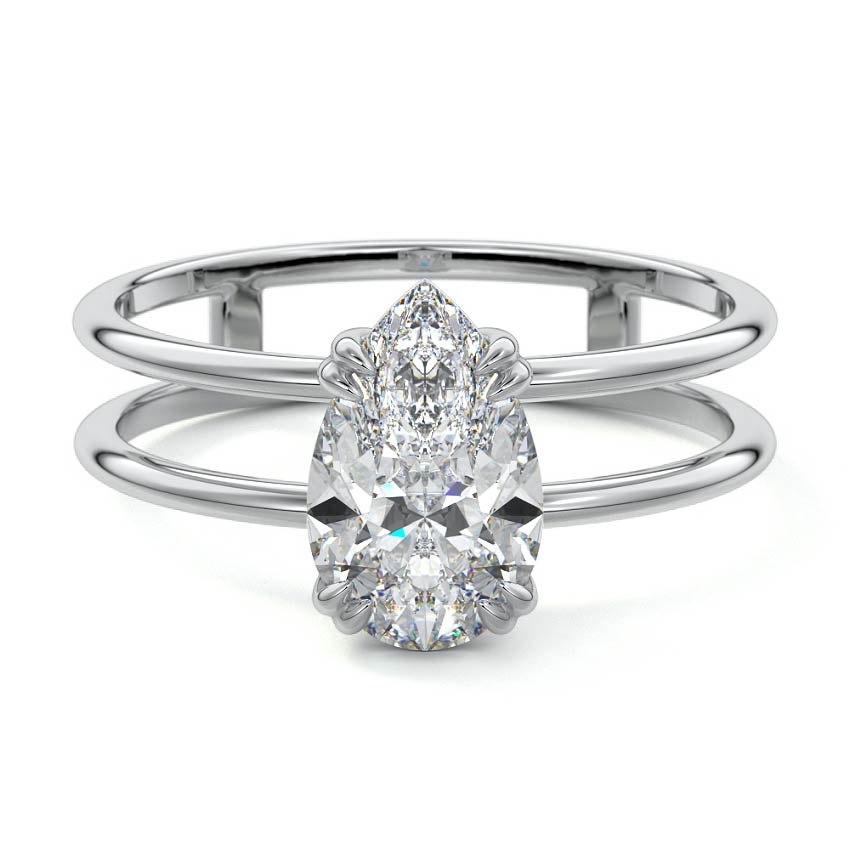 Bruna - Pear White Gold Lab Grown Diamond Engagement Ring | Nura Lab