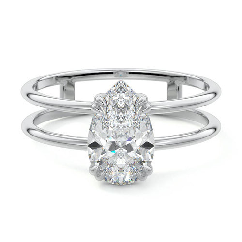 Bruna - Pear White Gold Lab Grown Diamond Engagement Ring | Nura Lab