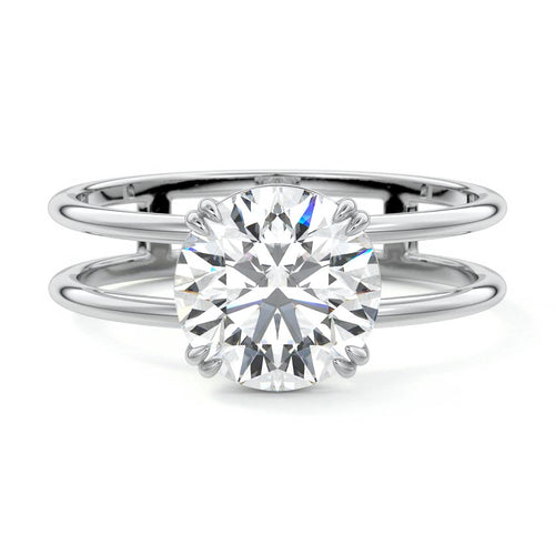 Bruna - Round Platinum Lab Grown Diamond Engagement Ring | Nura Lab