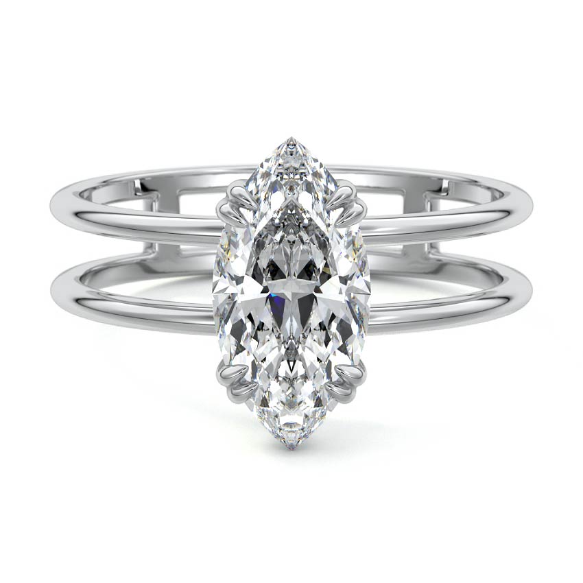 Bruna - Marquise Platinum Lab Grown Diamond Engagement Ring | Nura Lab