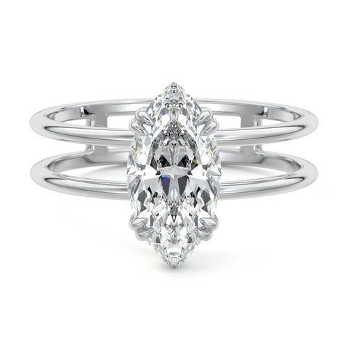 Bruna - Marquise Platinum Lab Grown Diamond Engagement Ring | Nura Lab