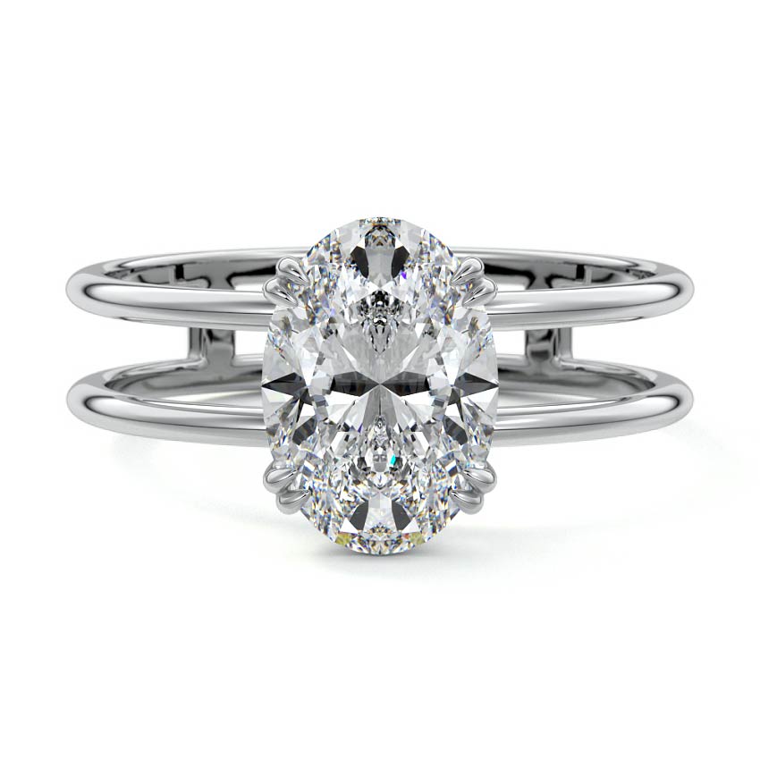 Bruna - Oval Platinum Lab Grown Diamond Engagement Ring | Nura Lab