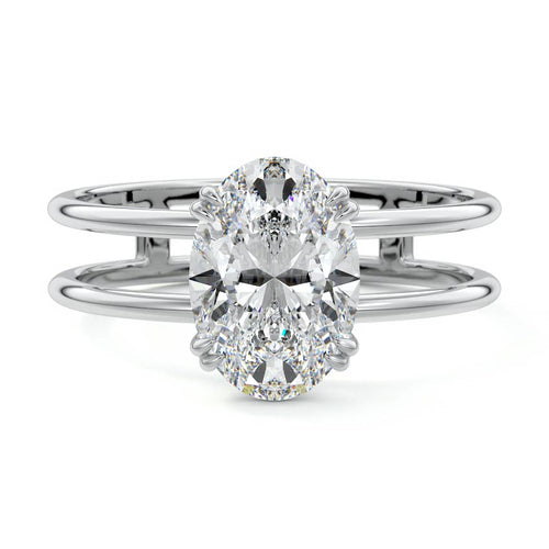 Bruna - Oval Platinum Lab Grown Diamond Engagement Ring | Nura Lab