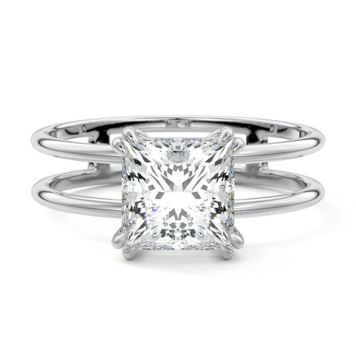 Bruna - Princess Platinum Lab Grown Diamond Engagement Ring | Nura Lab