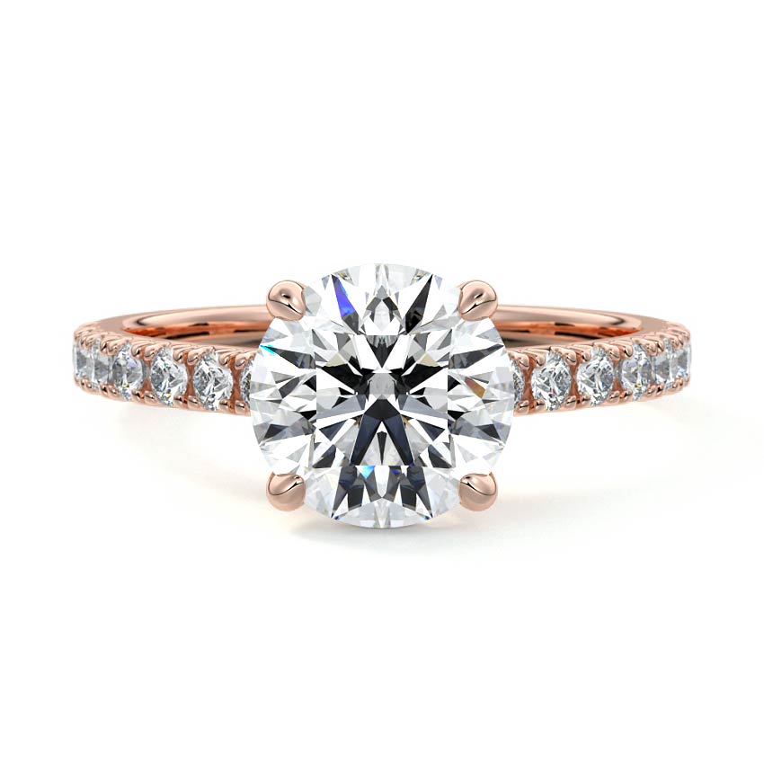 Calista - Round Rose Gold Lab Grown Diamond Engagement Ring | Nura Lab