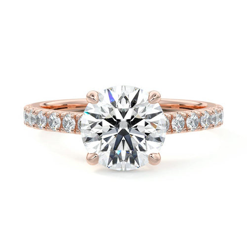 Calista - Round Rose Gold Lab Grown Diamond Engagement Ring | Nura Lab