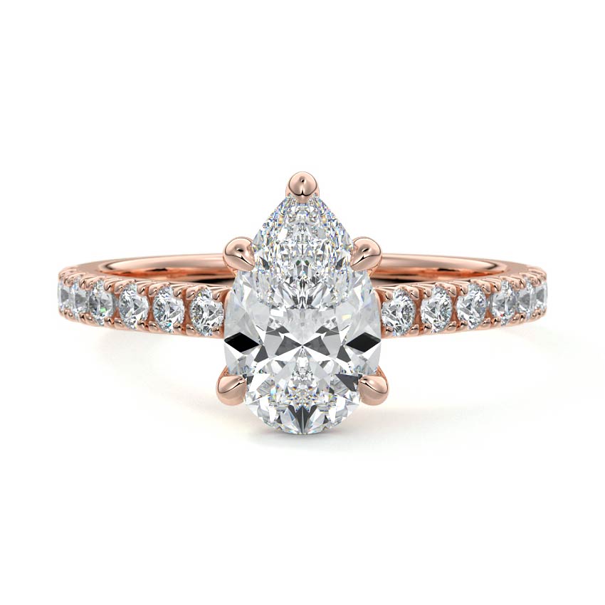 Calista - Pear Rose Gold Lab Grown Diamond Engagement Ring | Nura Lab