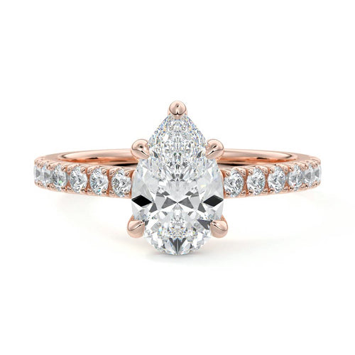 Calista - Pear Rose Gold Lab Grown Diamond Engagement Ring | Nura Lab