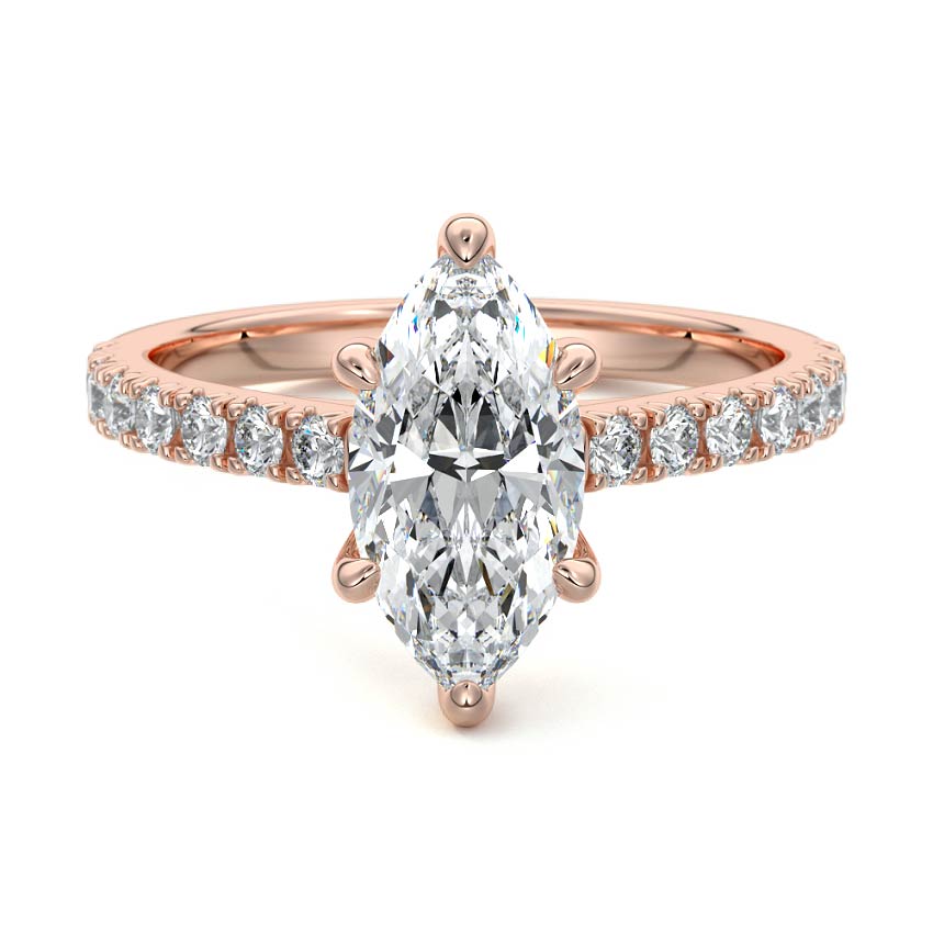 Calista - Marquise Rose Gold Lab Grown Diamond Engagement Ring | Nura Lab