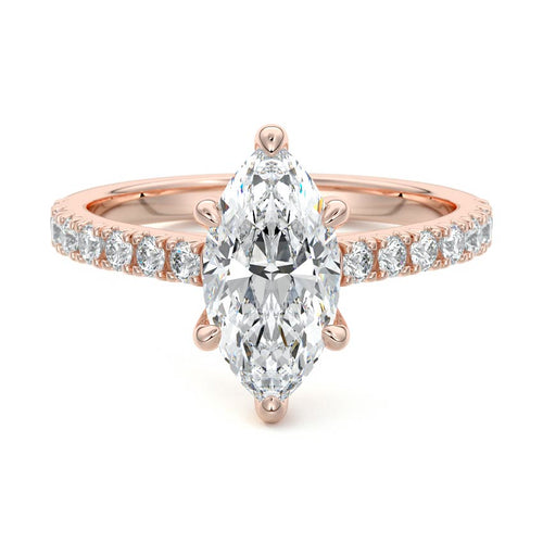 Calista - Marquise Rose Gold Lab Grown Diamond Engagement Ring | Nura Lab