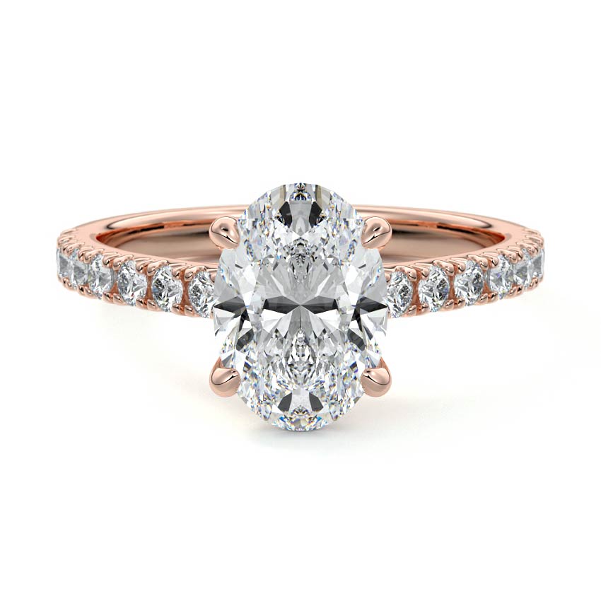 Calista - Oval Rose Gold Lab Grown Diamond Engagement Ring | Nura Lab