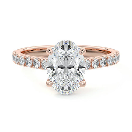 Calista - Oval Rose Gold Lab Grown Diamond Engagement Ring | Nura Lab
