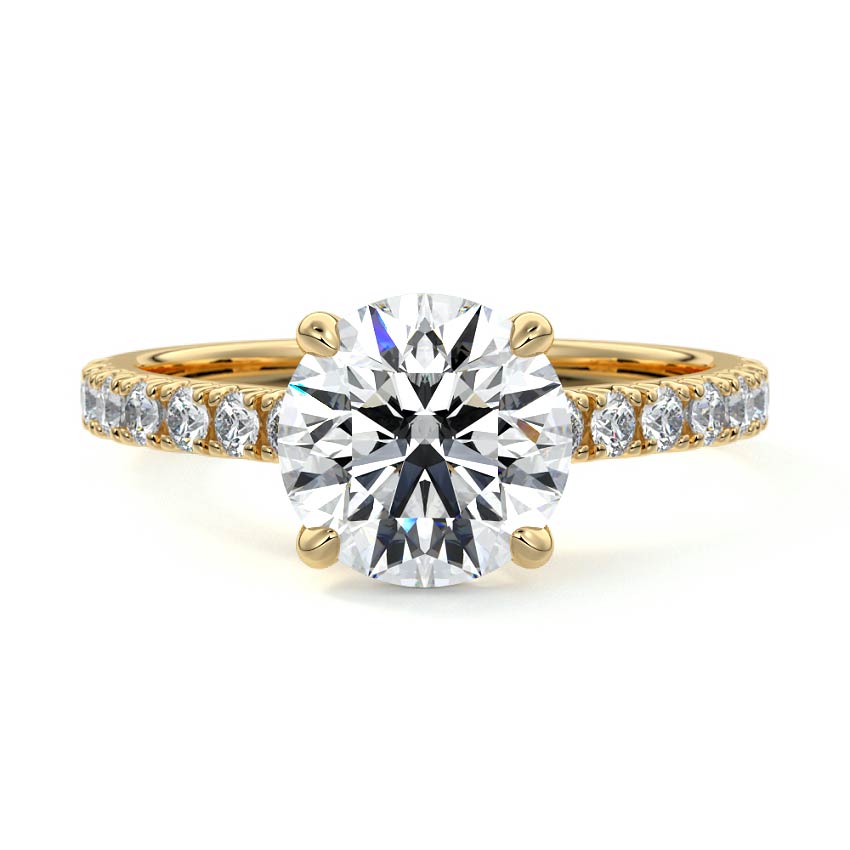 Calista - Round Yellow Gold Lab Grown Diamond Engagement Ring | Nura Lab