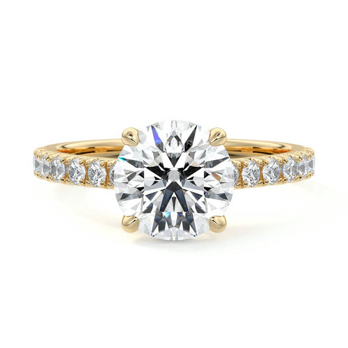 Calista - Round Yellow Gold Lab Grown Diamond Engagement Ring | Nura Lab
