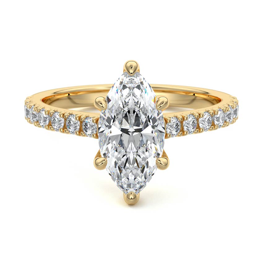 Calista - Marquise Yellow Gold Lab Grown Diamond Engagement Ring | Nura Lab
