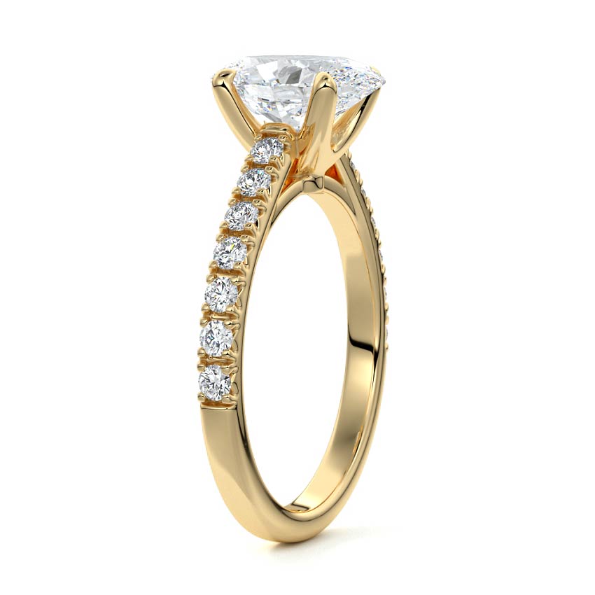 Calista - Oval Yellow Gold Lab Grown Diamond Engagement Ring | Nura Lab