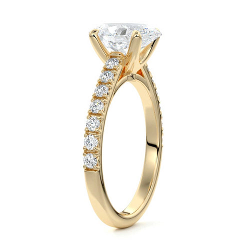 Calista - Oval Yellow Gold Lab Grown Diamond Engagement Ring | Nura Lab