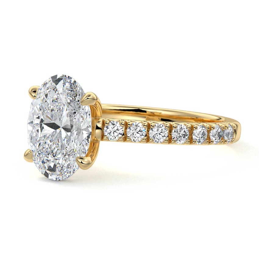 Calista - Oval Yellow Gold Lab Grown Diamond Engagement Ring | Nura Lab