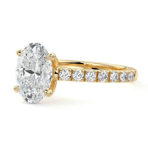 Calista - Oval Yellow Gold Lab Grown Diamond Engagement Ring | Nura Lab