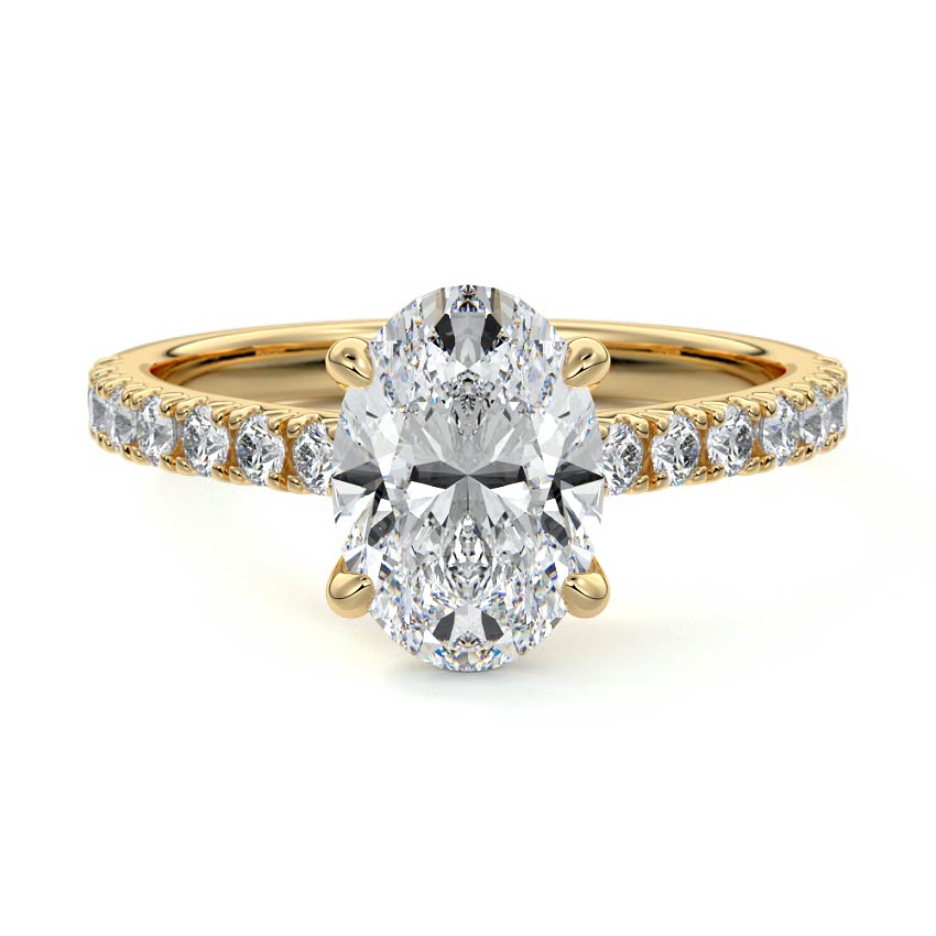 Calista - Oval Yellow Gold Lab Grown Diamond Engagement Ring | Nura Lab