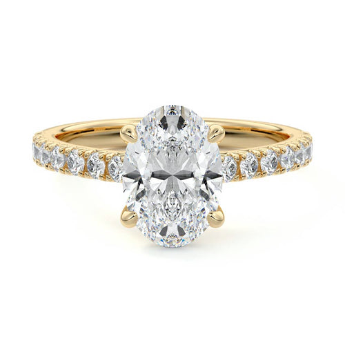 Calista - Oval Yellow Gold Lab Grown Diamond Engagement Ring | Nura Lab