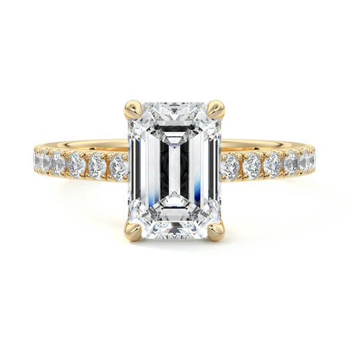 Calista - Emerald Cut Yellow Gold Lab Grown Diamond Engagement Ring | Nura Lab