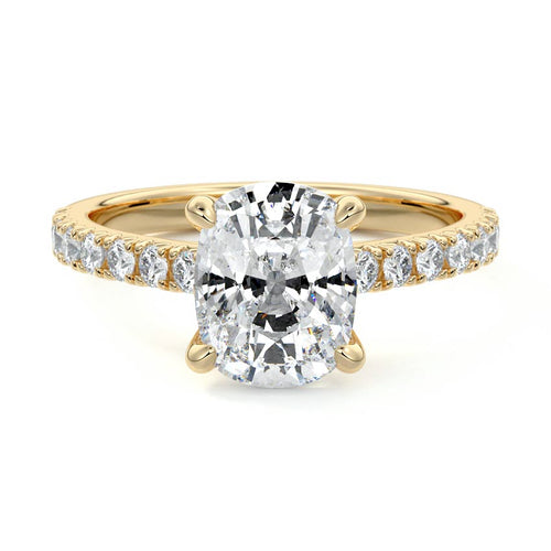 Calista - Cushion Yellow Gold Lab Grown Diamond Engagement Ring | Nura Lab