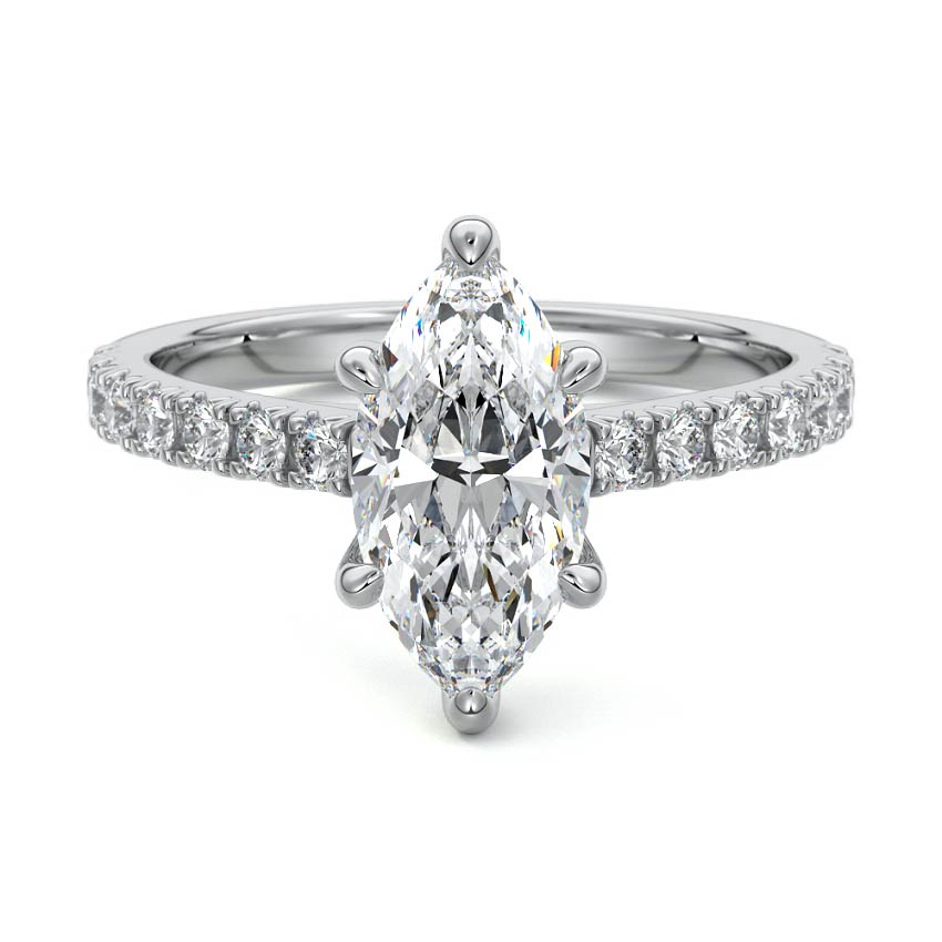 Calista - Marquise White Gold Lab Grown Diamond Engagement Ring | Nura Lab
