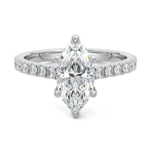 Calista - Marquise White Gold Lab Grown Diamond Engagement Ring | Nura Lab