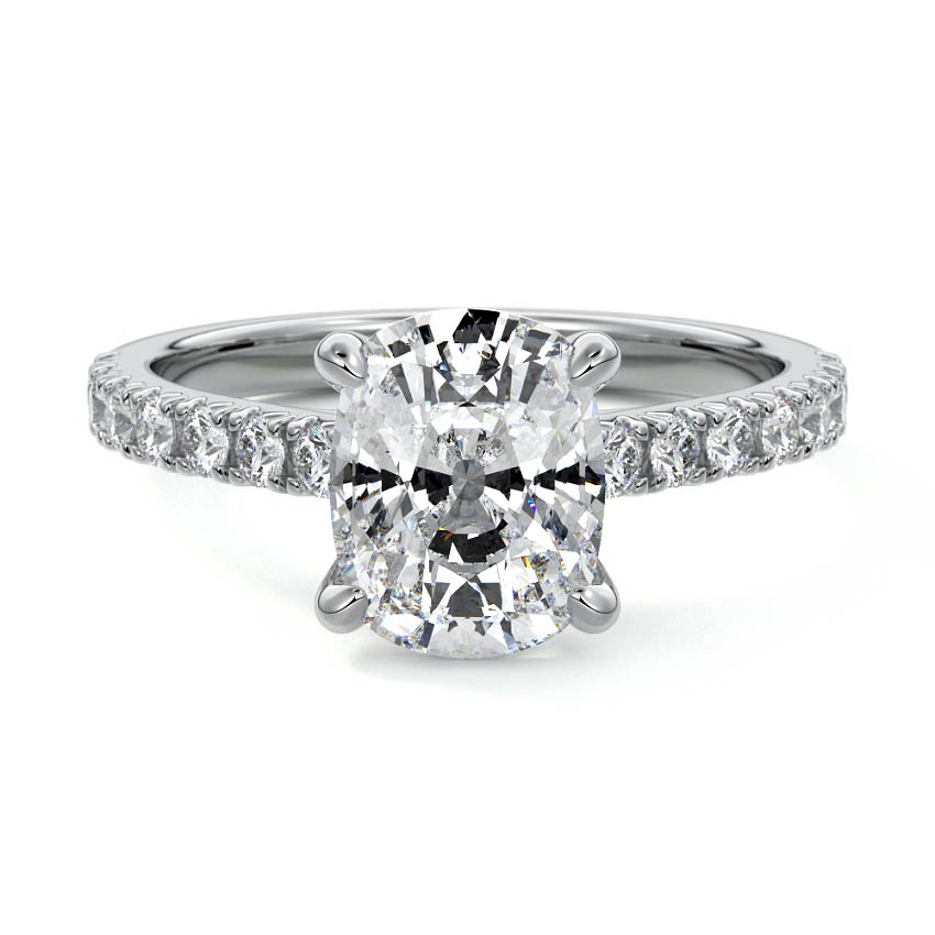 Calista - Cushion White Gold Lab Grown Diamond Engagement Ring | Nura Lab