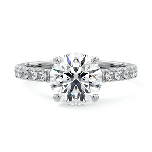 Calista - Round Platinum Lab Grown Diamond Engagement Ring | Nura Lab